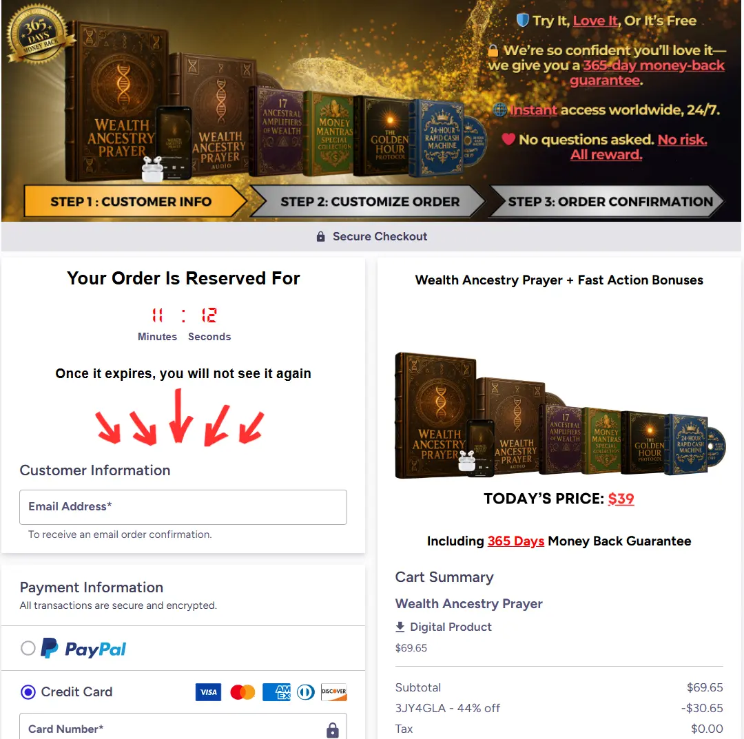 Wealth Ancestry Prayer Checkout